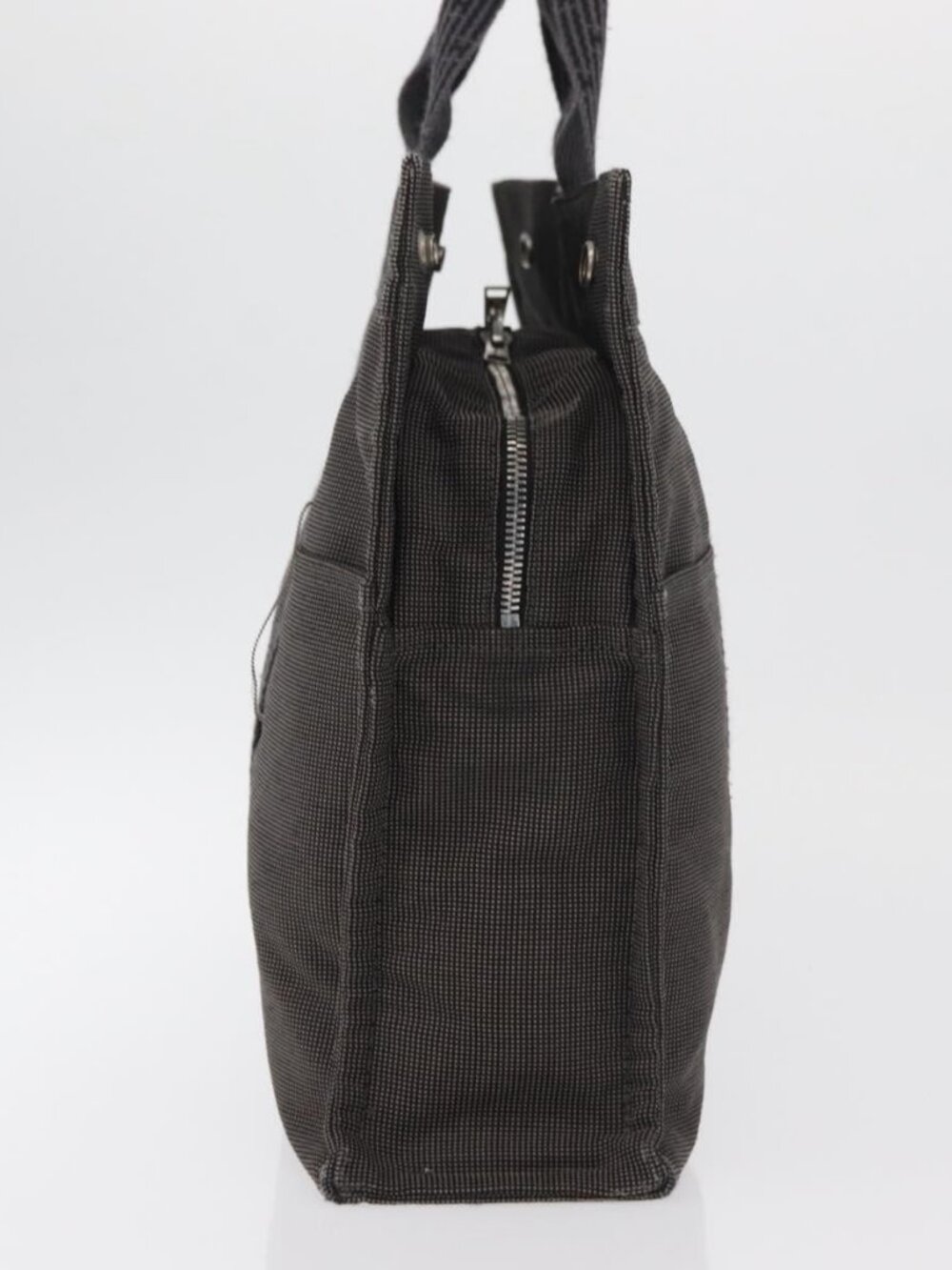 HERMES Her Line MM Hand Bag Canvas Gray Auth 176493 - Picture 5 of 16